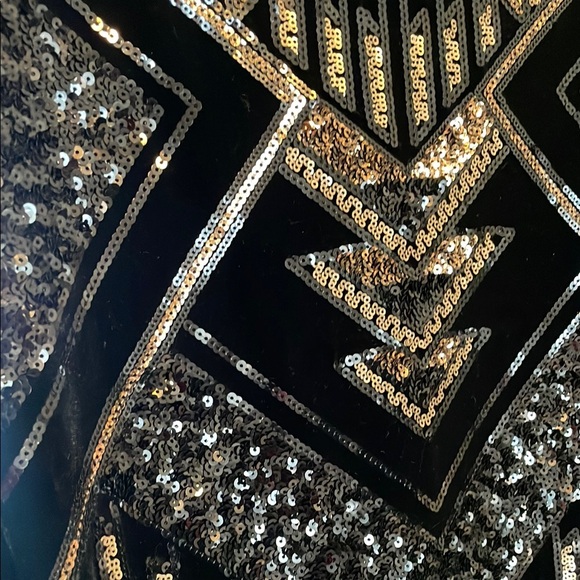 Express Black and Gold Sequin Dress - Picture 6 of 7